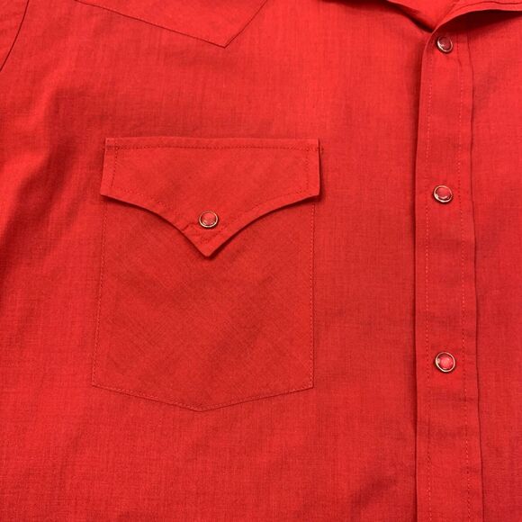Vintage Ely Cattleman Shirt Mens 18 Pearl Snap Buttons Western Rolled Cap Sleeve - Picture 5 of 10